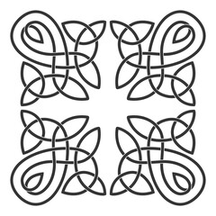 monochrome icon with Celtic knot ethnic art ornaments