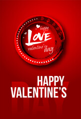 Valentines day background with heart pattern and love postcard, card, invitation, banner template and happy valentines day text 