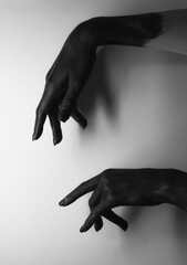 black colored hands 