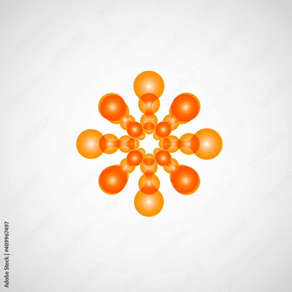 Aufkleber Circle abstract connect pattern design. Vector art print. White paper texture. Business concept. Design template vector. Seamless fashion wallpaper