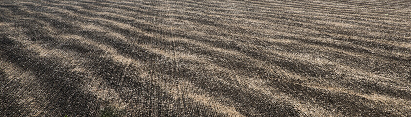 The texture of the plowed field.