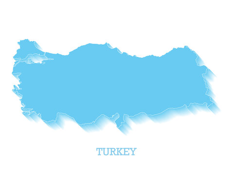 3D Turkey Map Isolated on white