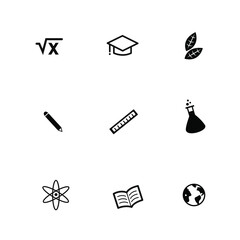 School subjects icons. Symbols for the educational sector. High quality vector.