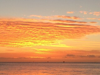yellow sunset over the sea