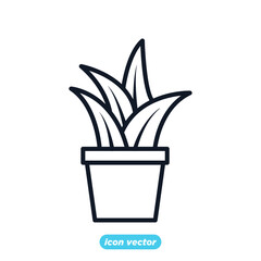 flowerpot office icon. flowerpot for workspace and workplace symbol vector illustration.