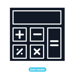Calculation icon. Calculator for workspace and workplace symbol vector illustration.