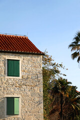 Traditional Mediterranean house and garden in Split, Croatia.