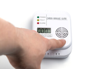 Testing carbon monoxide detector. CO detector	