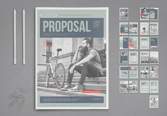 Business Proposal Template in Pale Colors with Red Accents