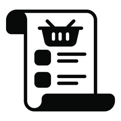 shopping list vector black icon, shopping and discount sale icon.