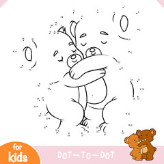 Numbers game, education dot to dot game, Loving bear hugging