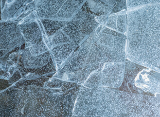 pieces of ice texture close up in the macro detail