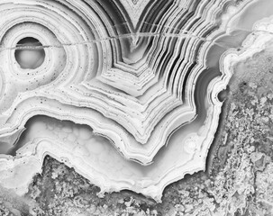 Macro photograph of a cut Laguna Lace agate showing the characteristic banding pattern