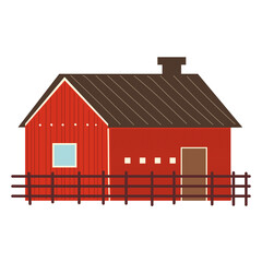 farm and agriculture wooden barn and fence