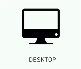 computer monitor vector icon.  Editable stroke. Symbol in Line Art Style for Design, Presentation, Website or Apps Elements, Logo. Pixel vector graphics - Vector