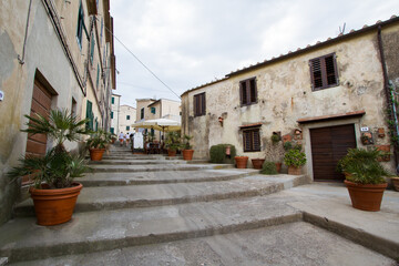 Fototapeta na wymiar Street view from Portoferraio on the island of Elba in Italy