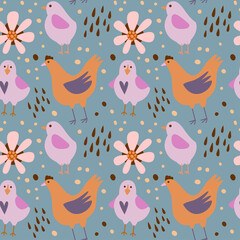 Vector illustration seamless pattern on the theme of Easter. For poster congratulation..