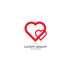 Heart logo design vector illustration love icon 