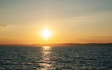 sunset in the lake
