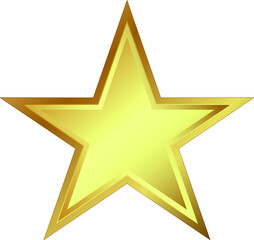 Obraz premium Golden five-pointed star with overflow 2 gradient borders EPS 10 editable 