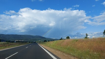 Rainbow over the road 