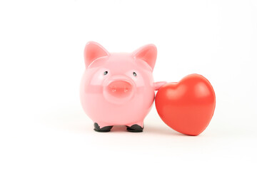 a piggy bank for money and money