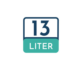 13 liters icon vector illustration
