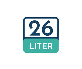 26 liters icon vector illustration