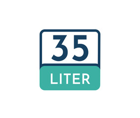 35 liters icon vector illustration