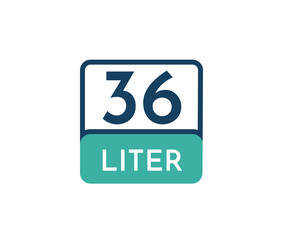 36 liters icon vector illustration