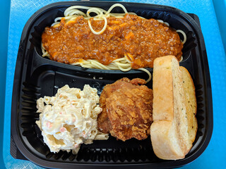 Spaghetti and Fried Chicken Plate