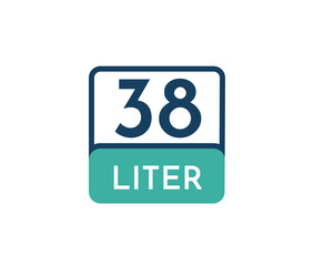 38 liters icon vector illustration