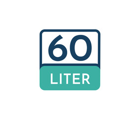 60 liters icon vector illustration