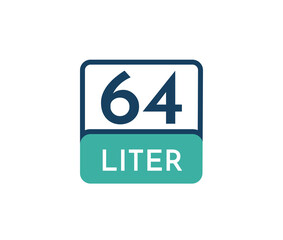 64 liters icon vector illustration
