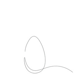 Easter egg bunny line drawing, vector illustration