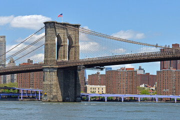 Brooklyn Bridge. View from Brooklyn. New York City, United States