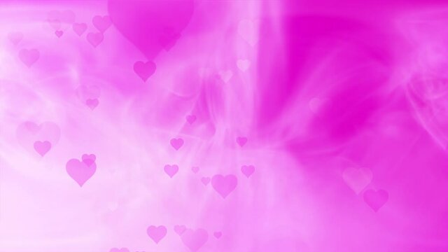 beautiful pink hearts motion on artistic blurred animation background. Concept Valentine's Day copy space greeting card.
