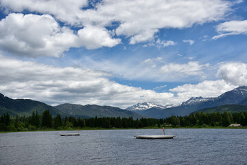 Fototapeta na wymiar Alta Lake view from the Rainbow Park in Whistler, British Columbia, Canada
