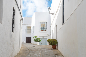 beautiful streets of a famous white town in andalusia, Spain