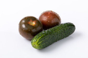 Fresh vegetables  from market on white background 