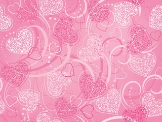 seamless pink background with hearts