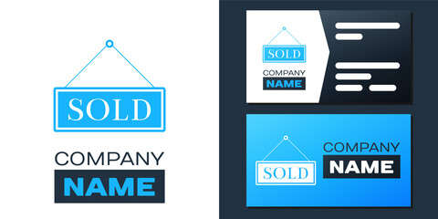 Logotype Sold icon isolated on white background. Sold sticker. Sold signboard. Logo design template element. Vector.