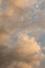 Fototapeta na wymiar Sky after rain. Clouds like in the painting.