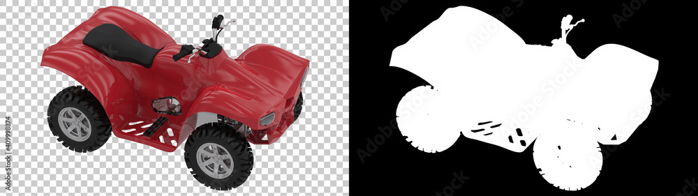 Poster summer off road atv with front three quarter view, isolated on background with mask. 3d rendering - 