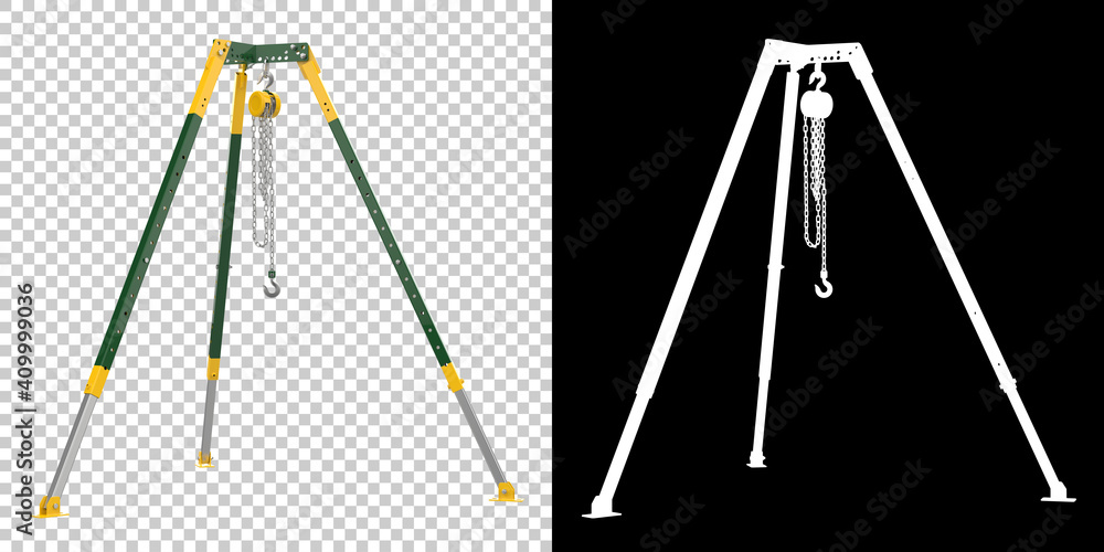 Poster stable winch with top view, isolated on background with mask. 3d rendering - illustration