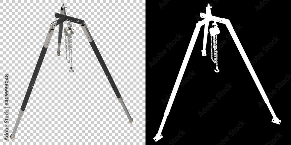 Poster stable winch with top view, isolated on background with mask. 3d rendering - illustration