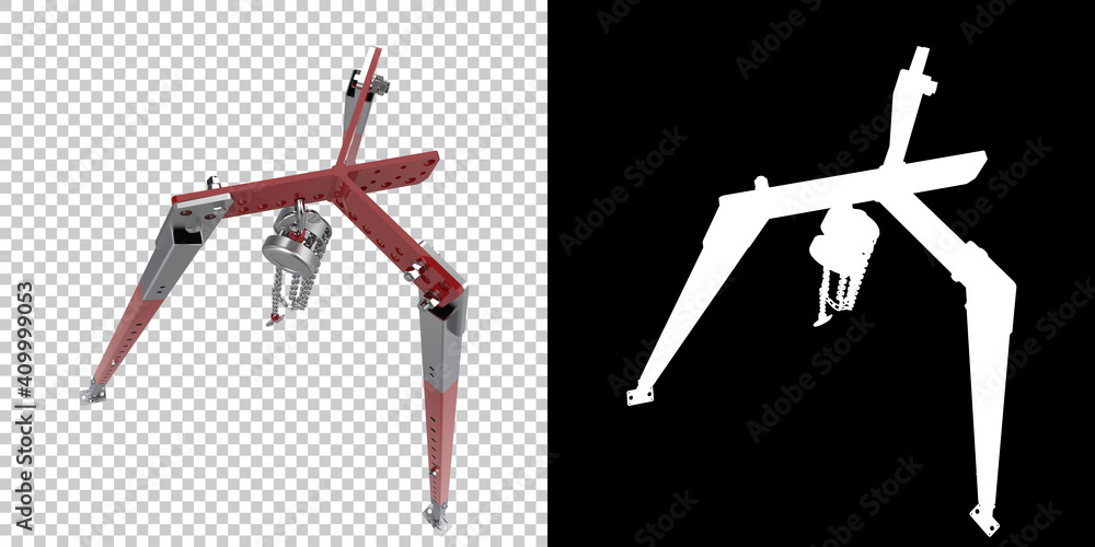 Poster stable winch with top view, isolated on background with mask. 3d rendering - illustration