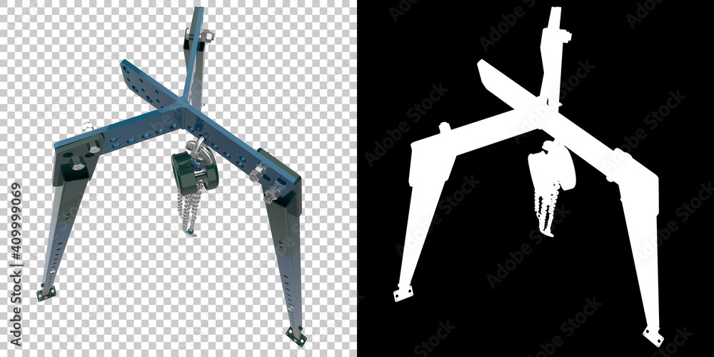 Poster stable winch with top view, isolated on background with mask. 3d rendering - illustration
