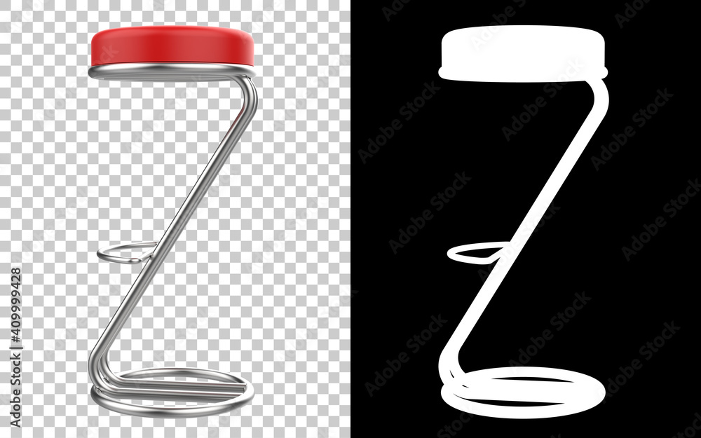 Poster bar stool isolated on background with mask. 3d rendering - illustration