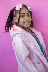 Portrait of a cute little multiracial girl